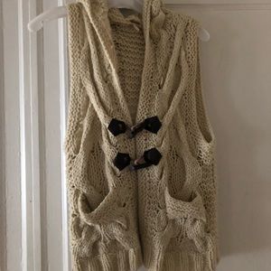 Free people knit hooded vest